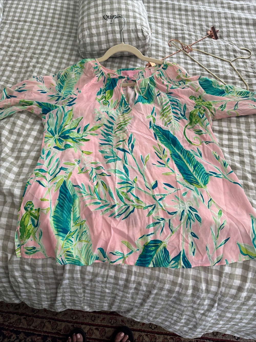 Lilly Pulitzer Pink Tropical Leaf Print Tunic